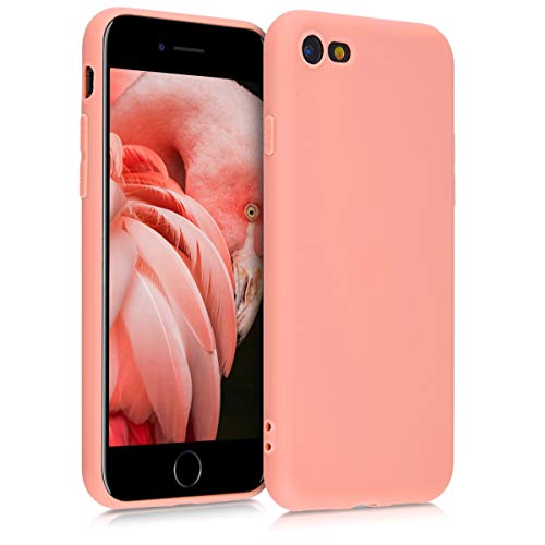 kwmobile Funda Compatible con Apple iPhone 7/8 / SE (2020) - Carcasa de TPU Silicona - Protector Trasero en Coral Mate