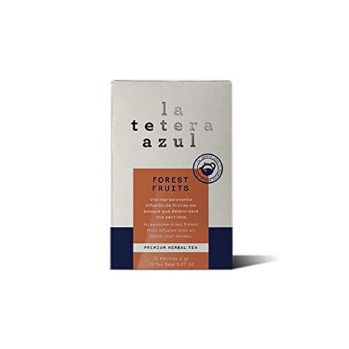 LA TETERA AZUL Infusión De Frutos Rojos Del Bosque. Escaramujo, Flores De Hibisco Y Bayas De Saúco. Infusión Antioxidante. Té Sorprende. 20 Bolsitas De 2 Gramos.