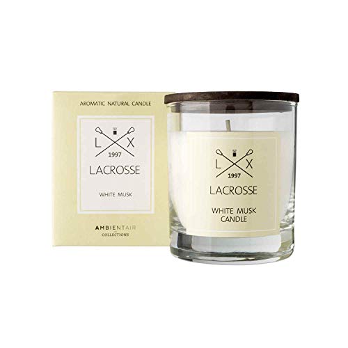 Lacrosse. Vela aromática White Musk. Vela perfumada con cera vegetal y perfume natural con una duración estimada de 40 horas. Disfruta de la aromaterapia en tu casa con estas velas.