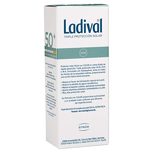 Ladival Protector Solar Facial Piel Seca con color- FPS 50+, 50 ml