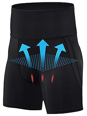 LaLaAreal Braga Faja Reductora Adelgazante Hombre Moldeadora Abdomen Lenvanta Gluteos para Fitness Running Boxeo (S, Negro-1)