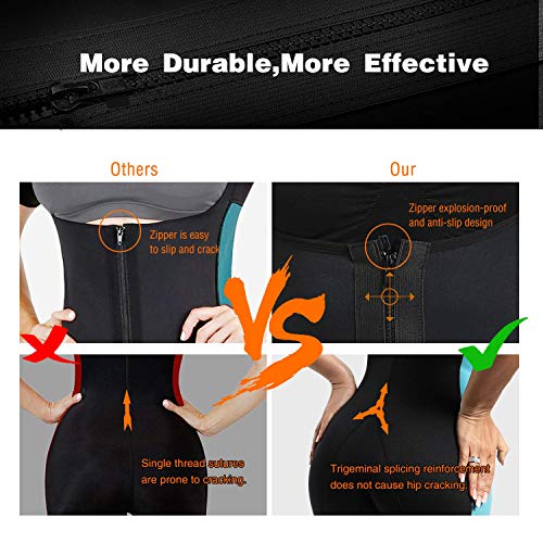 LaLaAreal Faja Reductora Adelgazante Abdomen Mujer Neopreno Body Moldeador para Deport Fiteness (XS,Cremallera/Negro)