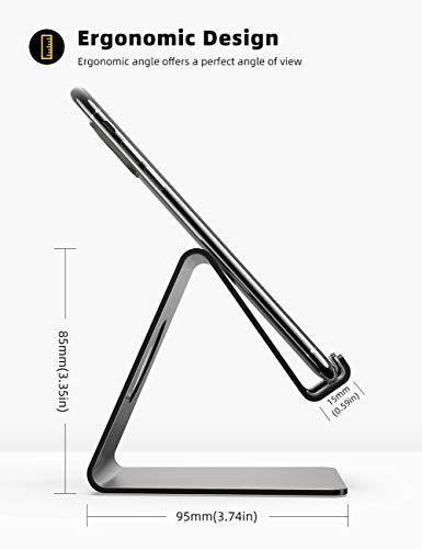 Lamicall Soporte Móvil, Soporte Teléfono : Soporte Dock Base para Teléfono e Smartphones para Phone XS XS MAX XR X 8 7 6 Plus 5 4, Samsung S8 S7, Huawei, Otras Smartphones - Negro