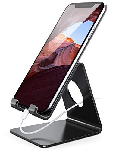 Lamicall Soporte Móvil, Soporte Teléfono : Soporte Dock Base para Teléfono e Smartphones para Phone XS XS MAX XR X 8 7 6 Plus 5 4, Samsung S8 S7, Huawei, Otras Smartphones - Negro