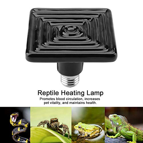 Lámpara de Calentamiento de Reptiles Emisor de Bombilla de cerámica infrarroja Negra Sin luz Incubadora de Mascotas Criadora para Serpiente Lagarto Rana Tortuga 220V-230V(250W)