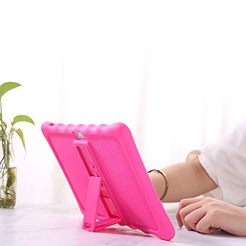 LAMZIEN Fundas para Tableta,Ajuste de múltiples ángulos,anticolisión,Funda de silicona en para LAMZIEN SANNUO Dragon Touch BEISTA YOTOPT,etc.tableta Android de 10/10.1 pulgadas,Rosa