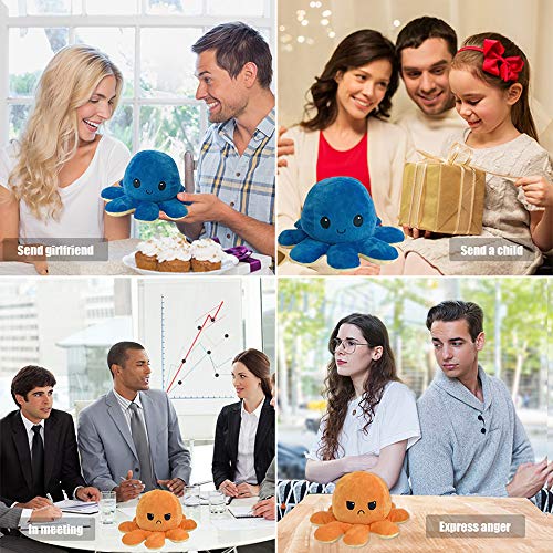 L&C Cute Octopus Plush Toys Octopus Doll Flip De Doble Cara Octopus Plush Toy Octopus Marine Life Toys Regalo para Niños K