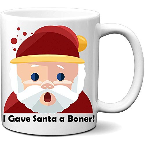 Le di a Santa Claus una erección Taza divertida de 11 onzas de café con leche Taza de Navidad divertida de Santa Claus Gran taza de vacaciones Regalo para Navidad