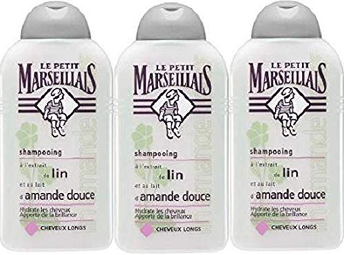 Le Petit Marseillais – Champú cabello largos Lin – Almendra Dulce – Bote 250 Ml – Juego de 3