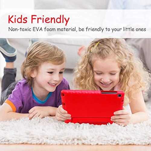 LEADSTAR Funda para Samsung Galaxy Tab A 8.0 2019, Ligero y Super Protective Antichoque EVA Estuche Protector Diseñar Especialmente Manija Caso con Soporte para los Niños, SM-T290 / T295 (Rojo)