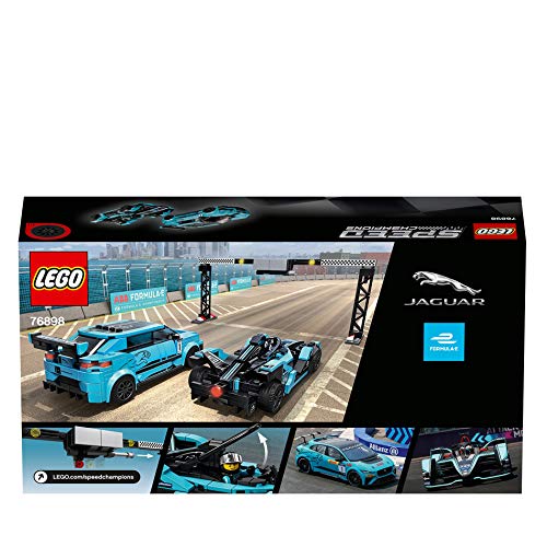 LEGO Speed Champions - Formula E Panasonic Jaguar Racing GEN2 car & Jaguar I-PACE eTROPHY, Juguete de Construcción con 2 Coches para Jugar a las Carreras (76898)