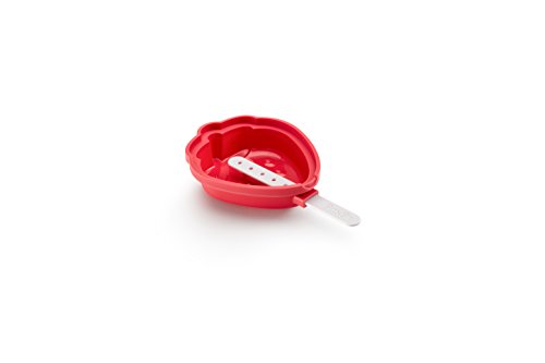 Lékué 3400265S01 Fraise Glacé Pack 4 UTS, Silicone, Rouge, 15,4 x 9,4 x 3,3 cm Moldes para Helados en Forma de Fresa, Rojo, 15.4 x 9.4 x 3.3 cm, 4 Unidades