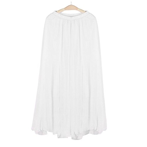 Lenfesh_Vestidos Falda para Mujer,Lenfesh Falda Tul Mujer Midi Falda Largo de Playa elástico Cintura Alta de Gasa de Midi Maxi Falda Plisada con Cintura Elástica para Mujeres