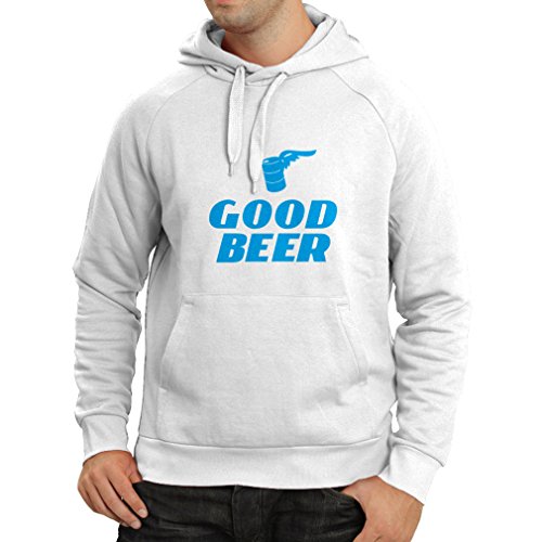 lepni.me Sudadera con Capucha Necesito una Buena Cerveza, Regalo para los Amantes de la Cerveza Ropa de Fiesta (XX-Large Blanco Azul)