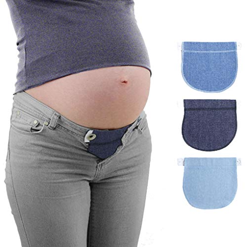 LEVEL GREAT 3pcs / Set de Maternidad Embarazo Embarazada cinturón de algodón elástico de la Cintura de la Pretina de la Pretina del Extensor Extensor Pantalones de Maternidad del Vientre de la Correa