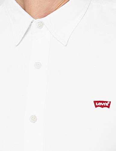 Levi's LS Battery Hm Shirt Slim Camisa, Blanco (White 0002), Large para Hombre