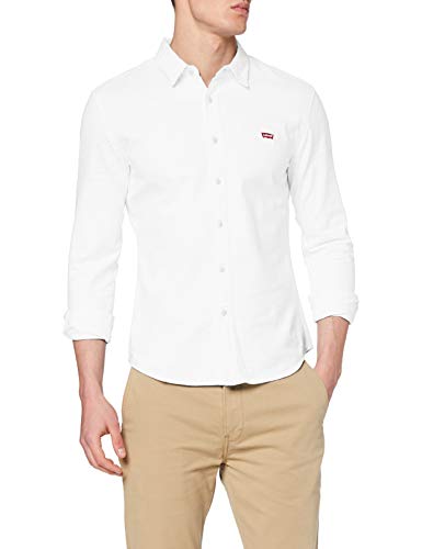 Levi's LS Battery Hm Shirt Slim Camisa, Blanco (White 0002), Large para Hombre