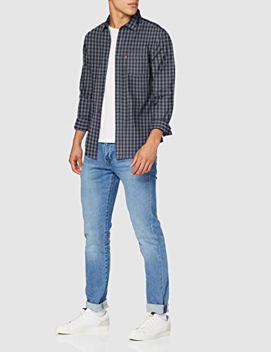 Levi's Sunset 1 Pkt Slim Camisa, Azul (Angelo Indigo 0002), Small para Hombre