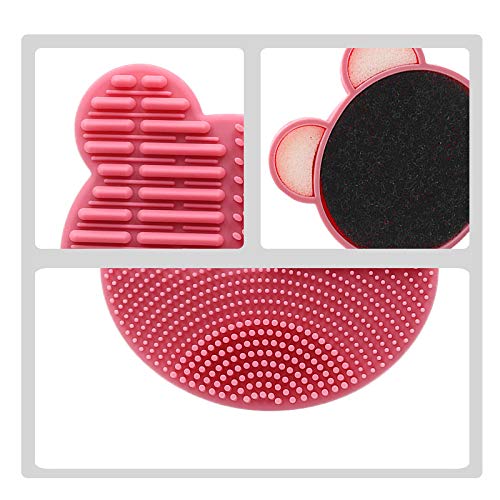 Lezed Limpiador de Silicona de Brochas para Pinceles de Maquillaje Almohadilla de limpieza con esponja de eliminación Reutilizable y Lavable Removedor de Color de Brocha a Seco 2 Piezas