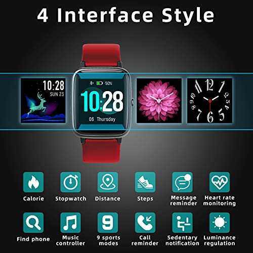 LIFEBEE Smartwatch, Reloj Inteligente Impermeable IP68 para Hombre Mujer niños, Pulsera de Actividad Inteligente con Monitor de Sueño Contador de Caloría Pulsómetros Podómetro para Android iOS