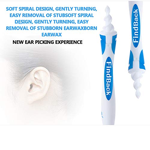 Limpiador de Oídos en espiral , 16 Cabezales de Silicona Reemplazables, Q  Grips Limpieza Oídos Giratorio, Herramienta de Eliminación de Cera del  Oído