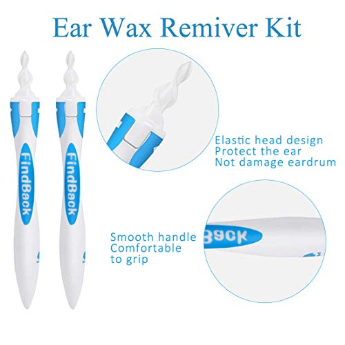 Limpiador de Oídos Giratorio, Limpiador de Oídos, Herramienta de Eliminación de Cera del Oído con 16 Puntas de Silicona Extraíbles, Para Bebés, Jóvenes y Adolescentes Adultos