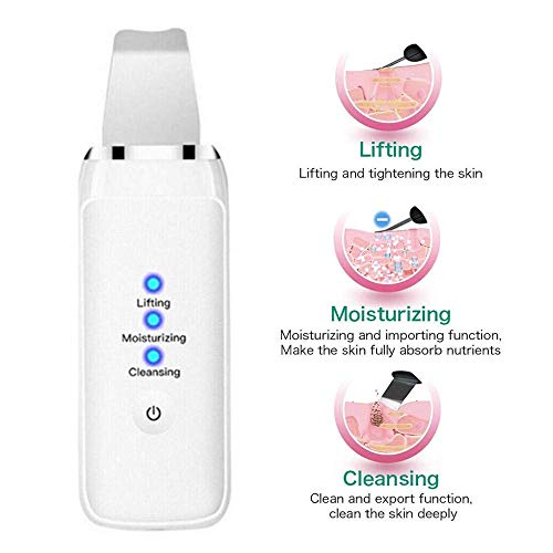 Limpiador Facial Ultrasonico, 3 Modos Skin Scrubber Peeling facial Poros Limpiador de la piel Dispositivo de belleza para el Hogar