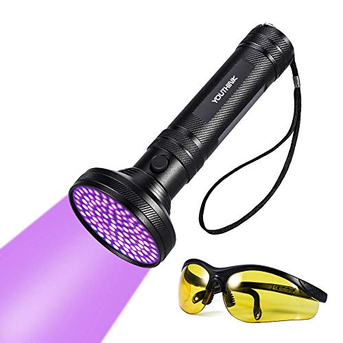 Linterna UV Ultravioleta LED 395nm, Flashlight Blacklight Lámpara Luz Negra Portátil Detectar Orina de Mascotas Perros Gato, Escorpión (Latest 100 LEDs)