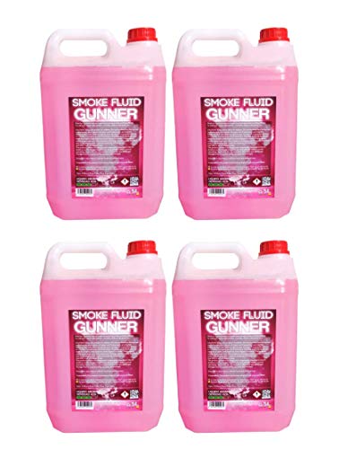 Liquido de humo Pack 4 x de ALTA DENSIDAD olor FRESA 5L Liquido de niebla,Humo Gunner Smoke