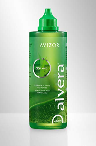 Líquido de lentillas AVIZOR Alvera 3 × 350 ml con estuches. Solución para limpieza y desinfección de todo tipo de lentes de contacto blandas.