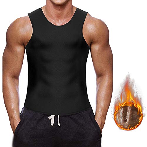 Litthing Chaleco Faja Reductora Adelgazante Camiseta Termica de Sauna Deportivo Reductora Compresión Desarrollo Muscular Quema Grasa Pérdida de Peso Sudoración Cremallera para Hombre (Negro, XL)