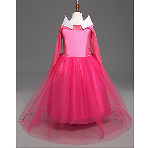 LiUiMiY Disfraces Niña Princesa Vestido de Manga Larga Carnaval Tul Tiara Cosplay Wedding Party Vestido de Carnaval de Cumpleaños para Niñas