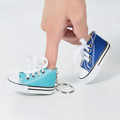 Llavero Zapatilla de Deporte, Comius 12 Pcs Mini Llaveros Estilo Tipo Converse, Llaveros de Lona para Comuniones y Cumpleaños Infantiles, Juveniles y Niños