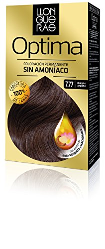 Llongueras Optima Tinte de Cabello Permanente sin Amoniaco Tono #7.77 Marrón Praliné