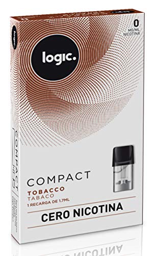 Logic. Recargas sin nicotina para vapeador electrónico, sabor tabaco - 1.7 ml