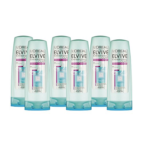 L'Oreal Elvive arcilla extraordinaria acondicionador equilibrante, 400 ml, pack de 6