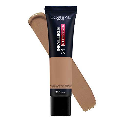 L'Oréal Infalible 24 H Matte Cover Base De Maquillaje Alta Cobertura Mate Piel Clara Subtono Dorado Caramel 320 40 g