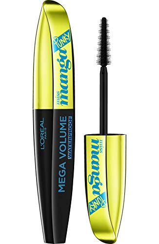 L'Oreal Paris Mega Volume Miss Manga Punky - Máscara impermeable (8 ml), color negro