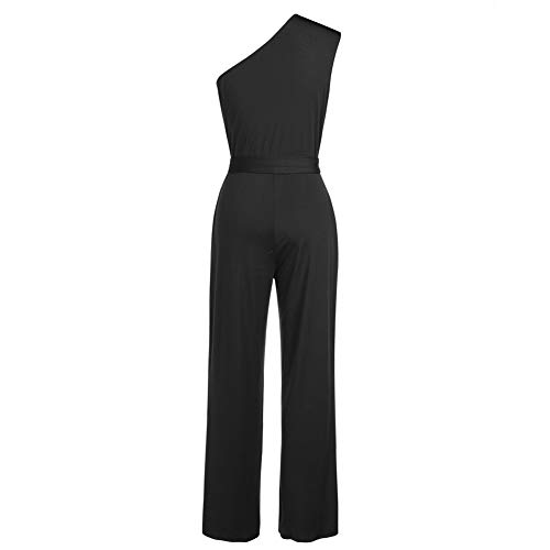 Lover-Beauty Mujer Mono Elegante Largos Verano Un Hombro Ropa Vestir Casual Pantalones Cintura Alta Vendaje Ajustado Sexy Trajes Asimétrico Piernas Anchas Oficina Fiesta