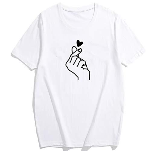 Luckycat Mujeres Camisetas Letras Impresas T Shirt Elegante Manga Corta Túnica Casual Suelto Blusas Camisas Tops