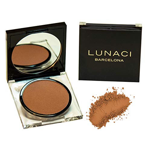 Lunaci Barcelona Polvo Compacto,Textura Sedosa, Doble Mate,Sin aceites, suave, hipoalergénico, Cuatro colores (Bronce)