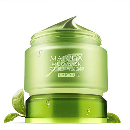 Lurrose La Mascarilla Facial de Té Verde Matcha Elimina Las Espinillas Reduce Las Arrugas Nutre E Hidrata para Todo Tipo de Cara (Verde)