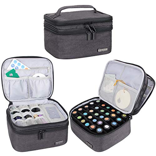 Luxja Caja para Aceite Esencial Organizador para Aceite Perfumado y Accesorios(30 Botellas) Sin Accesorios