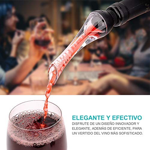 Mafiti Decantador Aireador de Vino Profesional. Elegante y práctico para amantes del Vino. Vertedor de vinos ideal para fiestas y eventos.