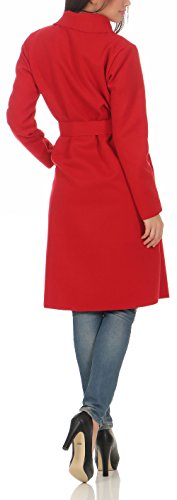 Malito Larga Capote Cascada de Corte Abrigo Cárdigan 3050 Mujer One Size (Rojo)