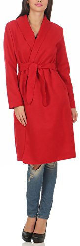 Malito Larga Capote Cascada de Corte Abrigo Cárdigan 3050 Mujer One Size (Rojo)