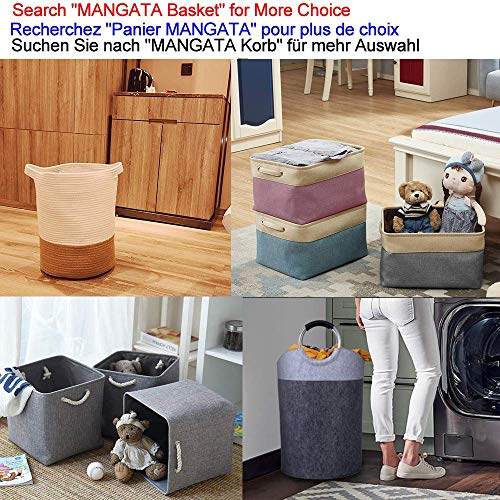 Mangata Caja de Almacenamiento de Lona Engrosada Plegable con Asas para Armario/Estante 丨 Cesta de Almacenamiento Plegable para Juguetes de Perro (Medium, Beige)