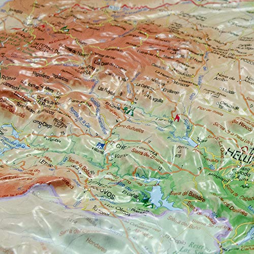 Mapa en relieve de Albacete: Escala 1:520.000