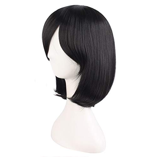 MapofBeauty 14"/35cm corto lacio seorita de cosplay corto Pelucas (negro)