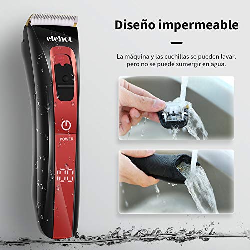 Maquina Cortar Pelo Profesional Cortapelos Hombre Recargable Inalámbrica  con Peines 4-24 mm/Derecha/Izquierda Recortador